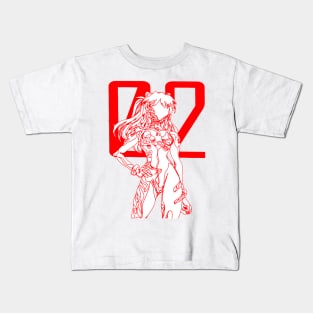 Asuka Langley Continuous Line Artwork Kids T-Shirt